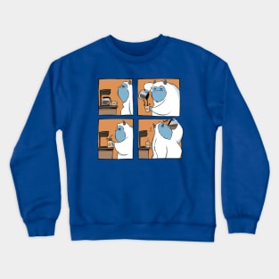 Coffee Yeti pours a fresh cup. Crewneck Sweatshirt